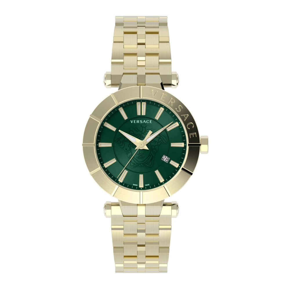 Versace Men's Yellow V-Race 43 Restyling Leather Watch