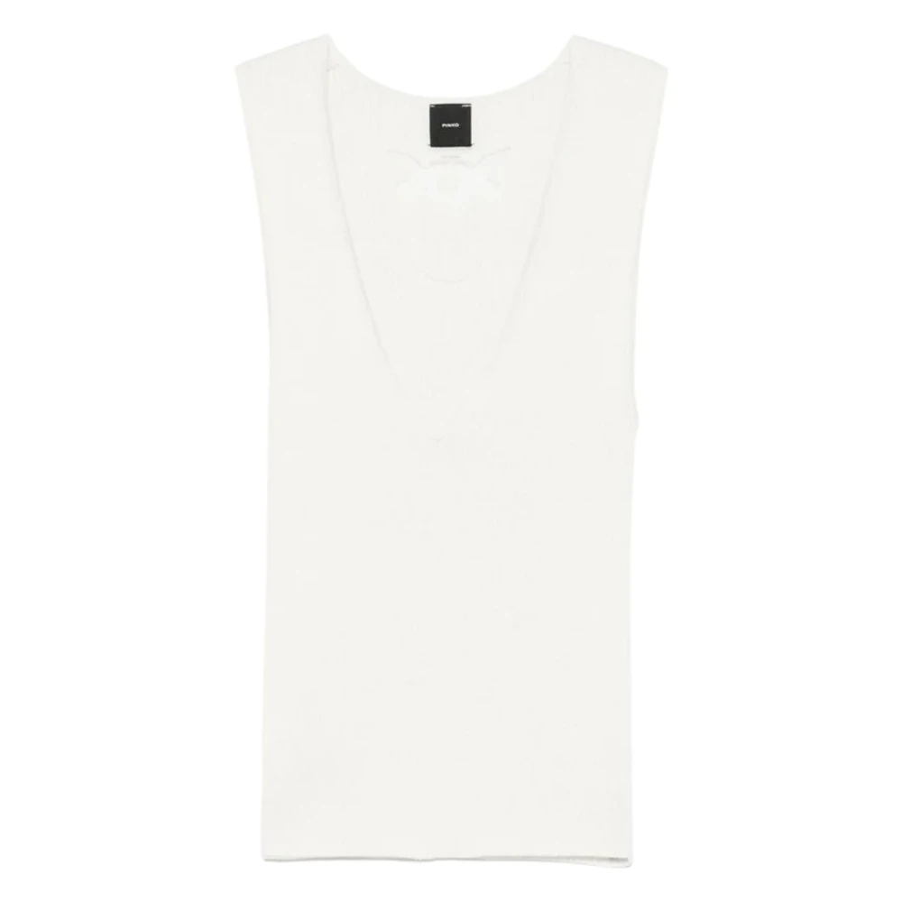 Pinko Women's White V-Neck Knitwear - V-Neck Knitwear - L - Knitwear