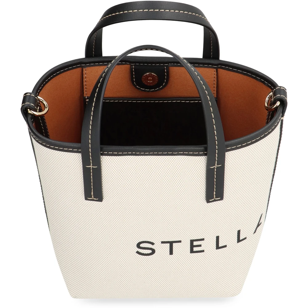 Stella Mccartney Canvas tote tas met kunstleer Beige Dames
