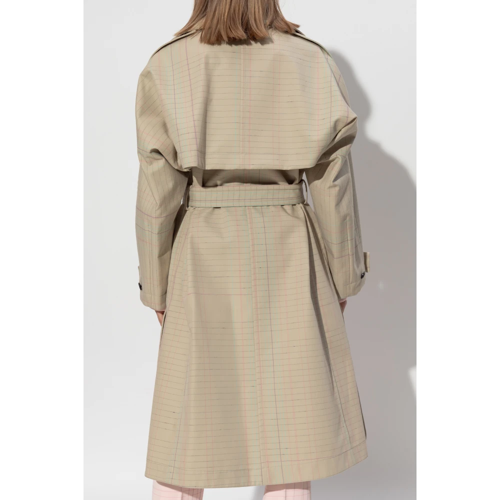 Bottega Veneta Trenchcoat met ruitpatroon Beige Dames