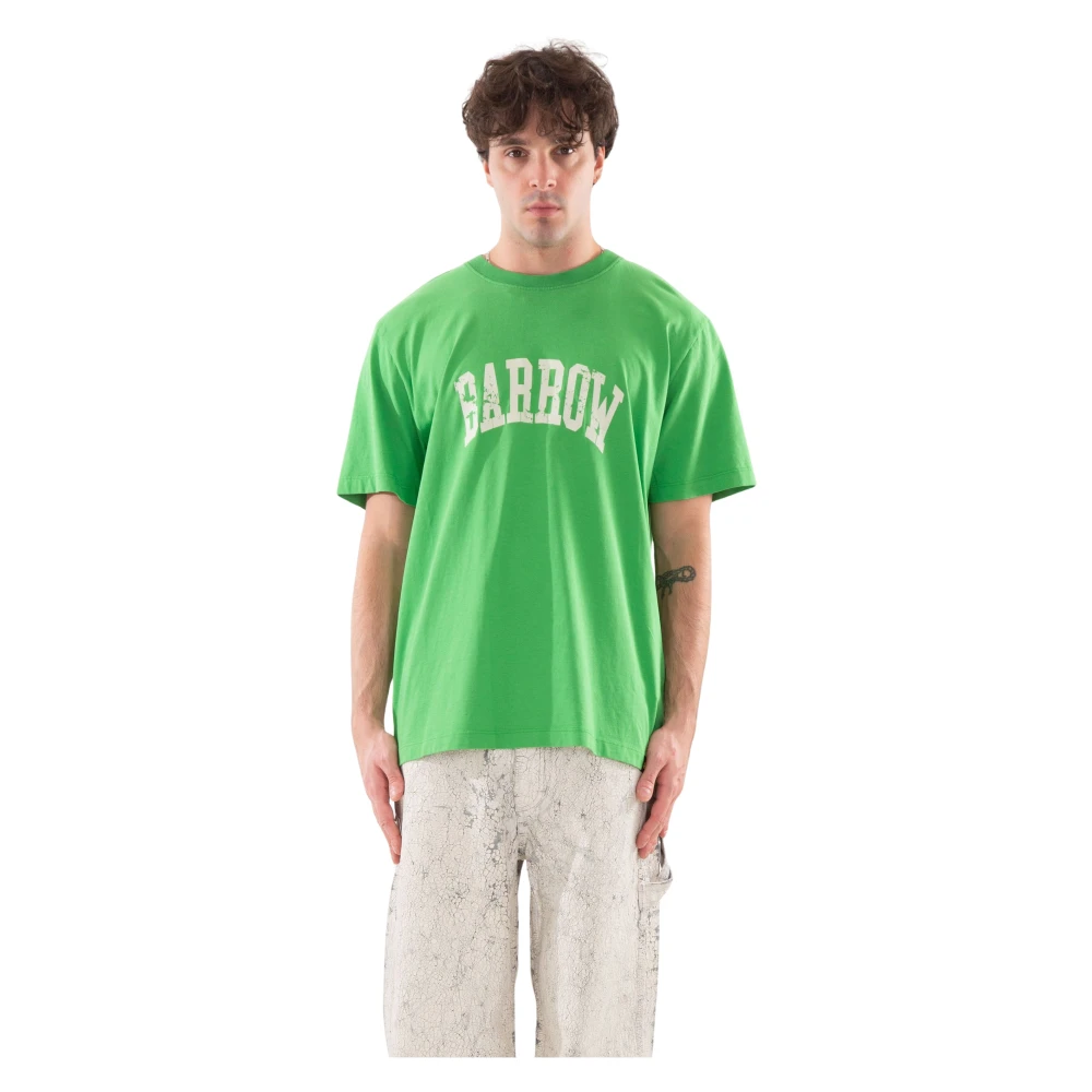 Barrow Retro Print T-shirt Green Heren