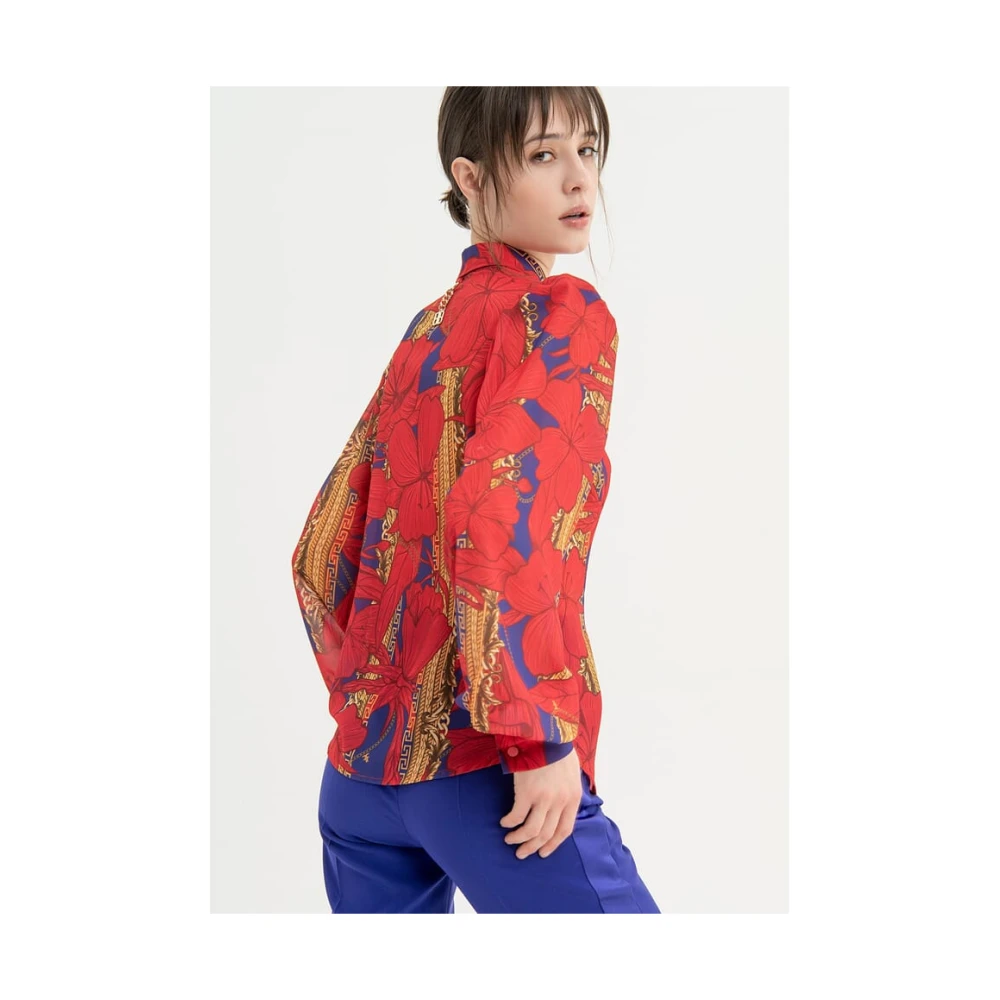 Fracomina Overhemd met bloemenprint en pofmouwen Multicolor Dames