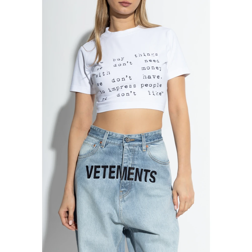 Vetements Bedrukt T-shirt White Dames