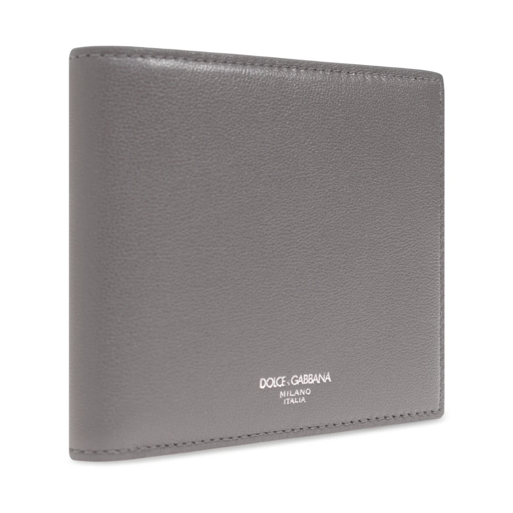Dolce & Gabbana Leren portemonnee Gray Heren