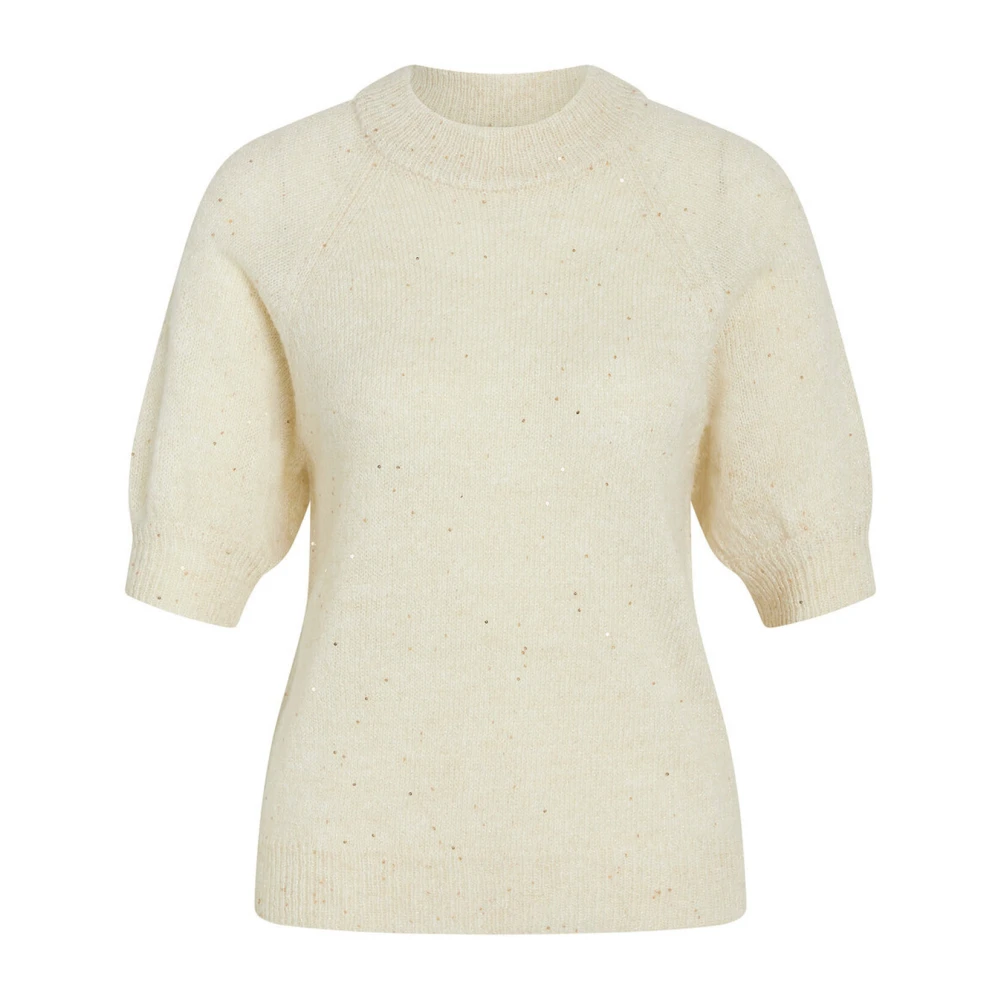 Bruuns Bazaar Alchemillabbhalias Gebreide Trui Wit Room Goud Yellow Dames