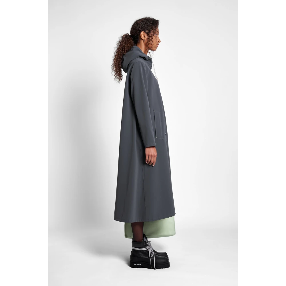Stutterheim Mat Knielange A-Lijn Regenjas Black Dames