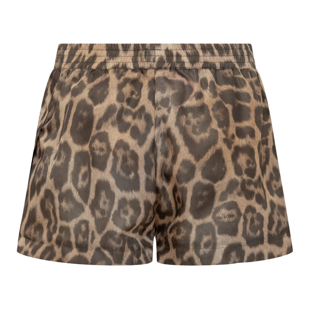 Stella Mccartney Luipaardprint Trekkoord Shorts Bruin Brown Dames