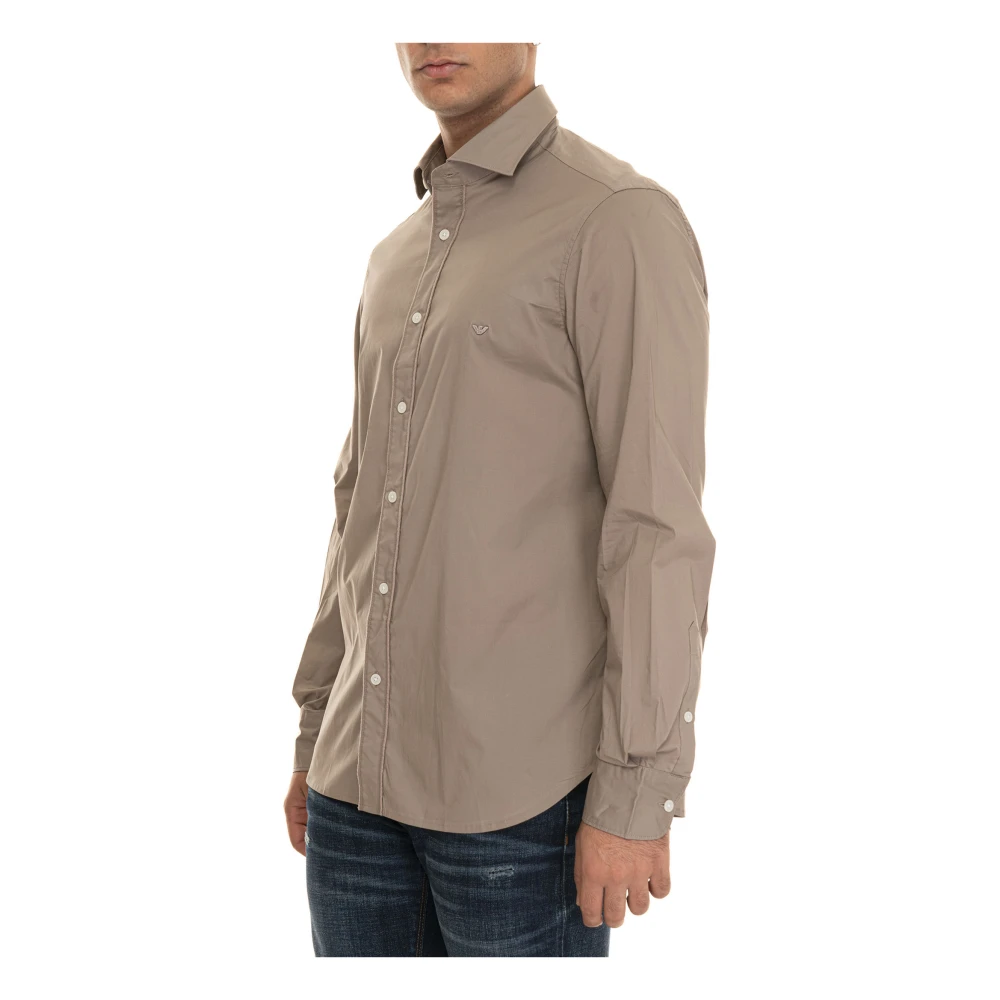 Emporio Armani Stijlvol Klassiek Shirt voor Mannen Beige Heren