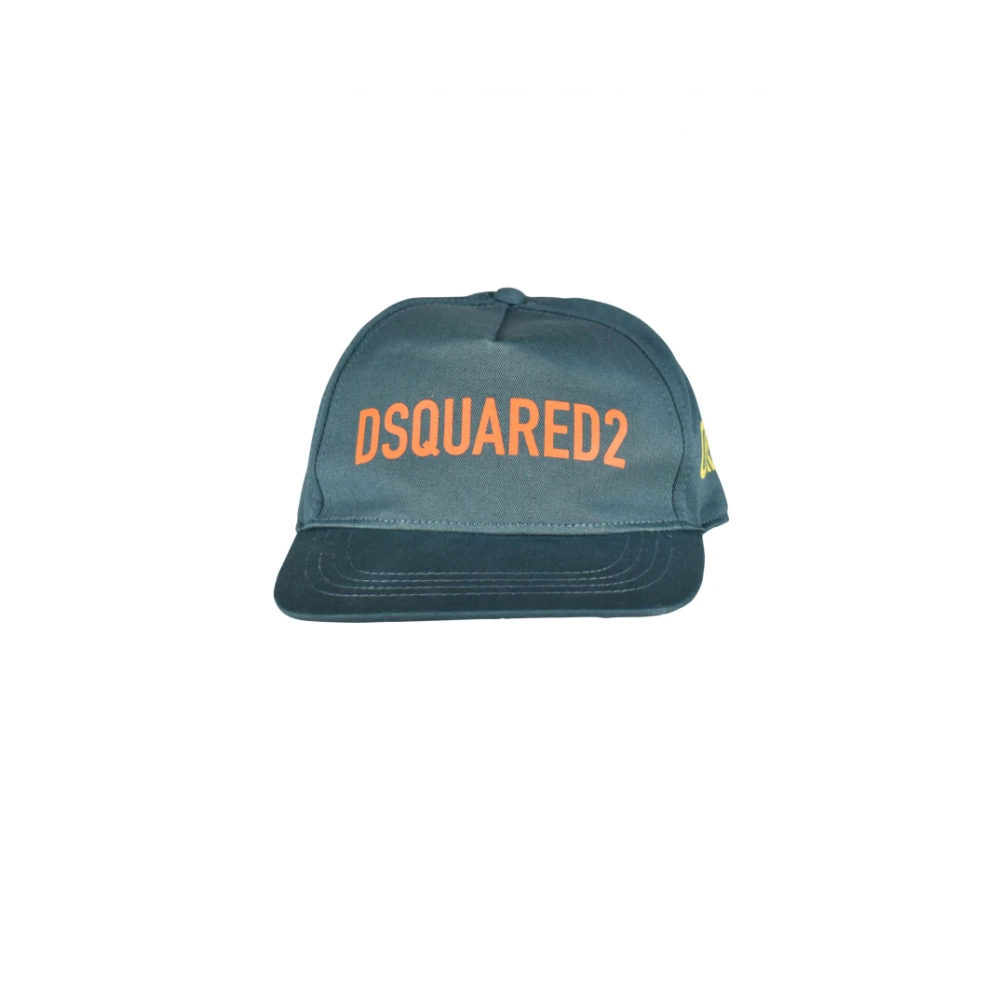 Dsquared2 Mannelijk Groente Accessoires Heren, Groen, One Size, Katoen, Gabardine Baseball Cap