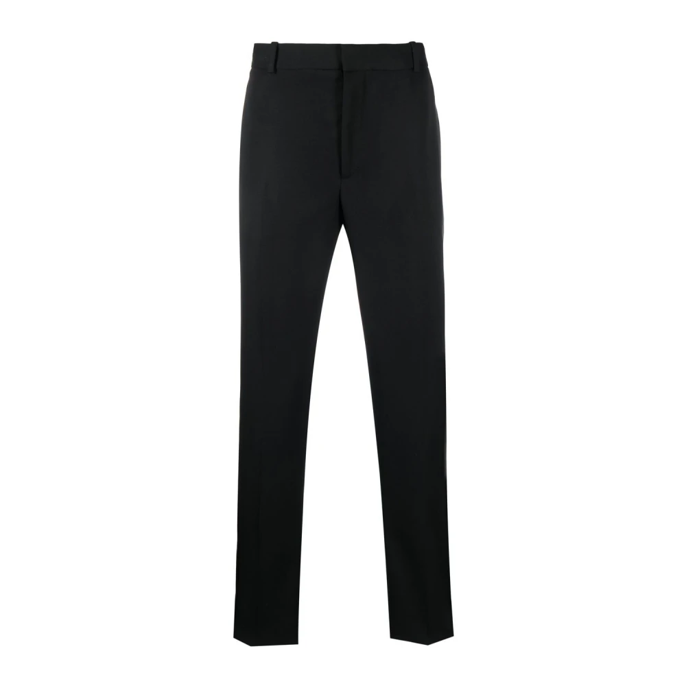 Alexander mcqueen Zwarte zijden paneel op maat gemaakte broek Black Heren