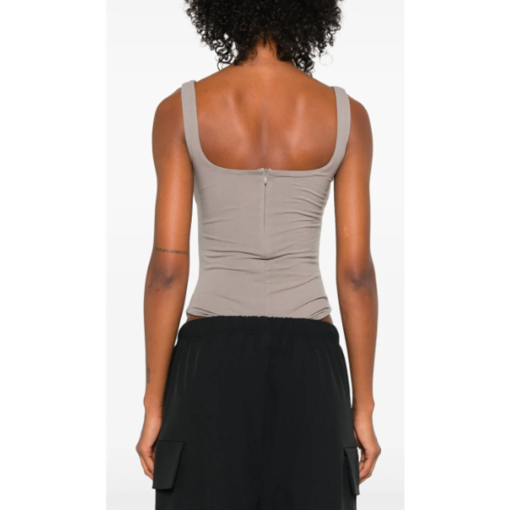 Entire Studios Vierkante hals bodysuit satelliet Gray Dames
