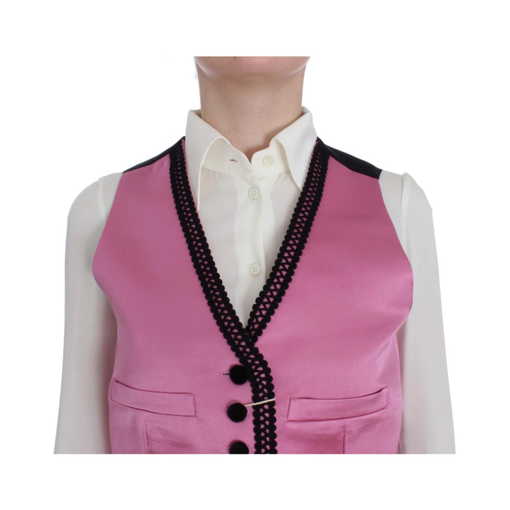 Dolce & Gabbana Luxe Torero-geïnspireerde vest in roze en zwart Pink Dames