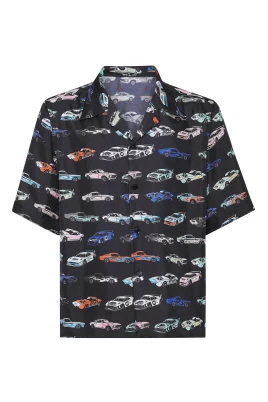 Silk Bowling Shirt Cars Racing