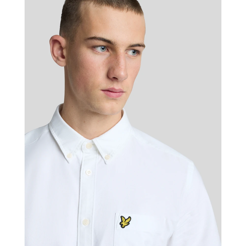 Lyle & Scott LS Geweven Overhemden Korte Mouw Oxford Overhemd White Heren