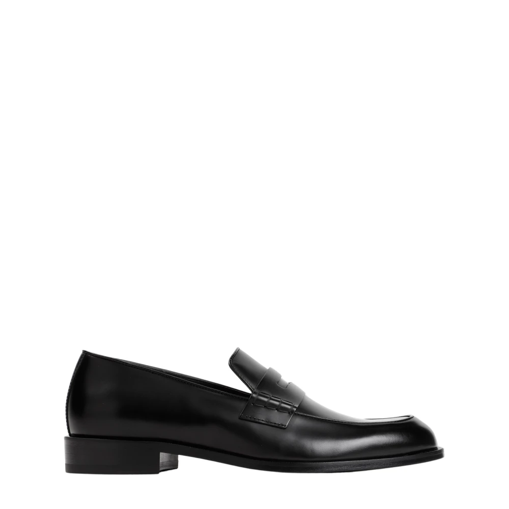 Giorgio Armani Bull läder loafers svart Black, Herr