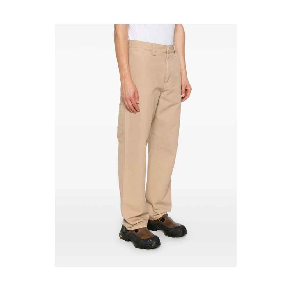Carhartt WIP Lichtbruine broek met verborgen rits Brown Heren