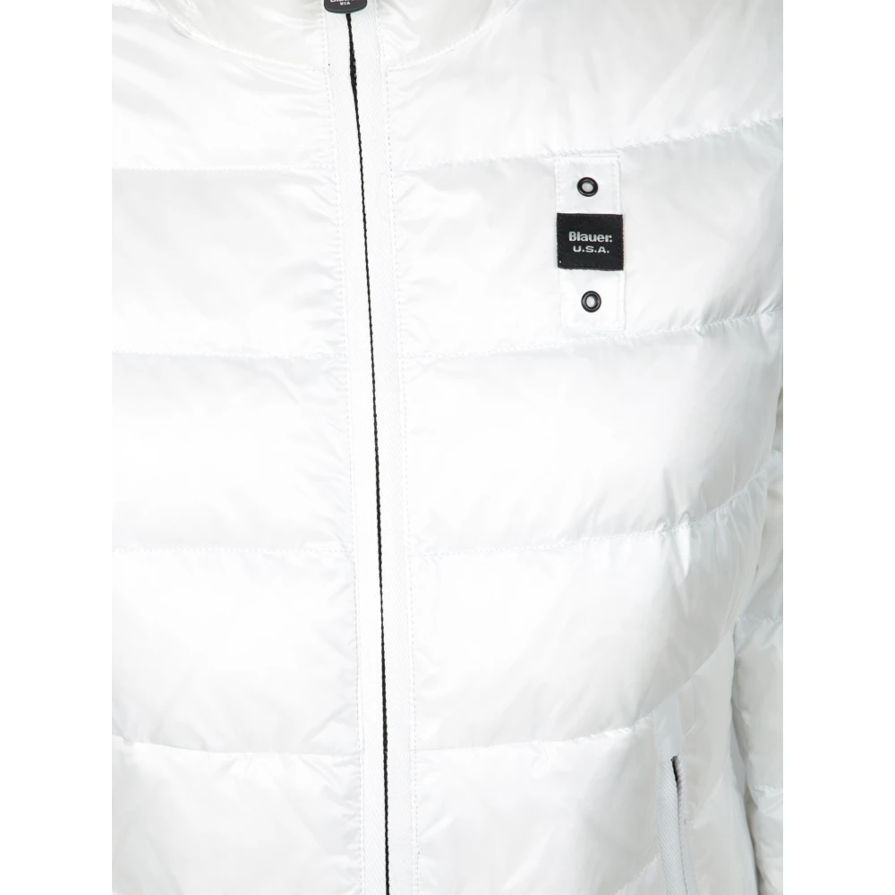 Blauer Stijlvol Gewatteerd Jack met Rits White Dames