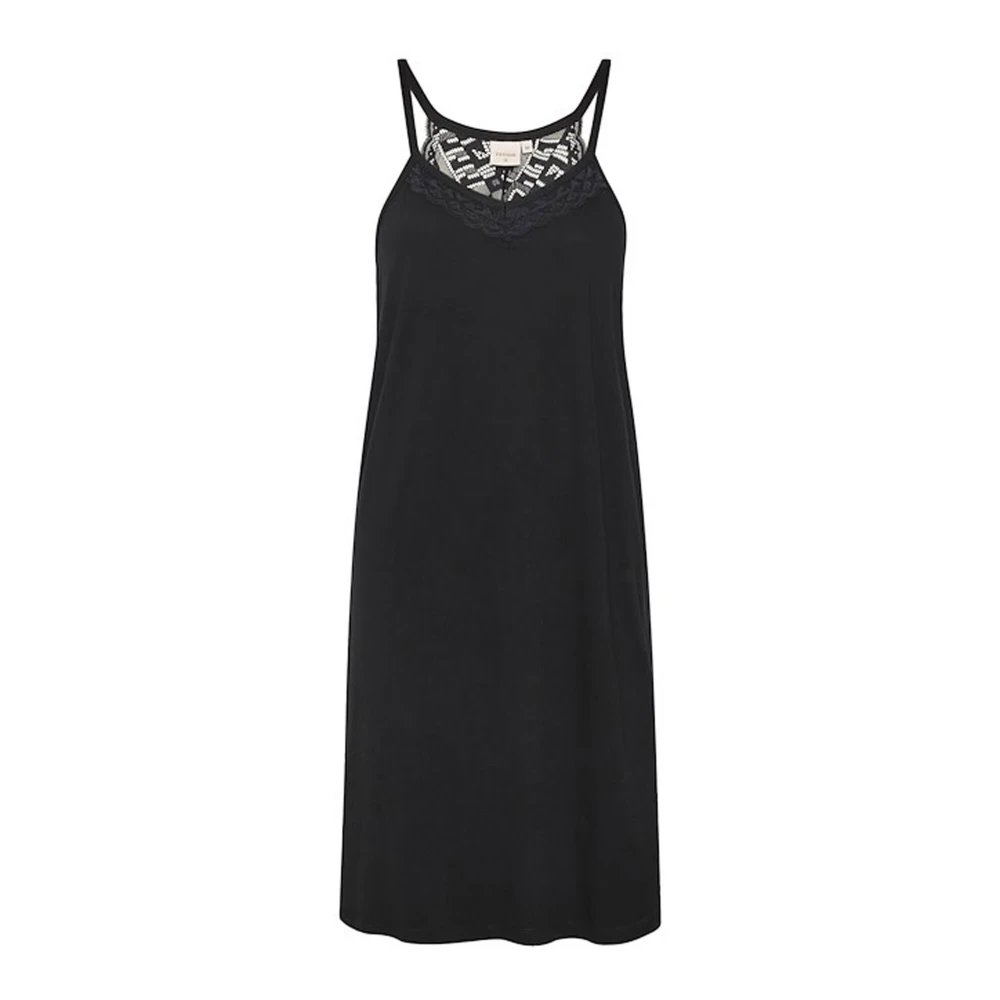 Cream Vrouwelijke Zwarte Kant Onderjurk Black Dames