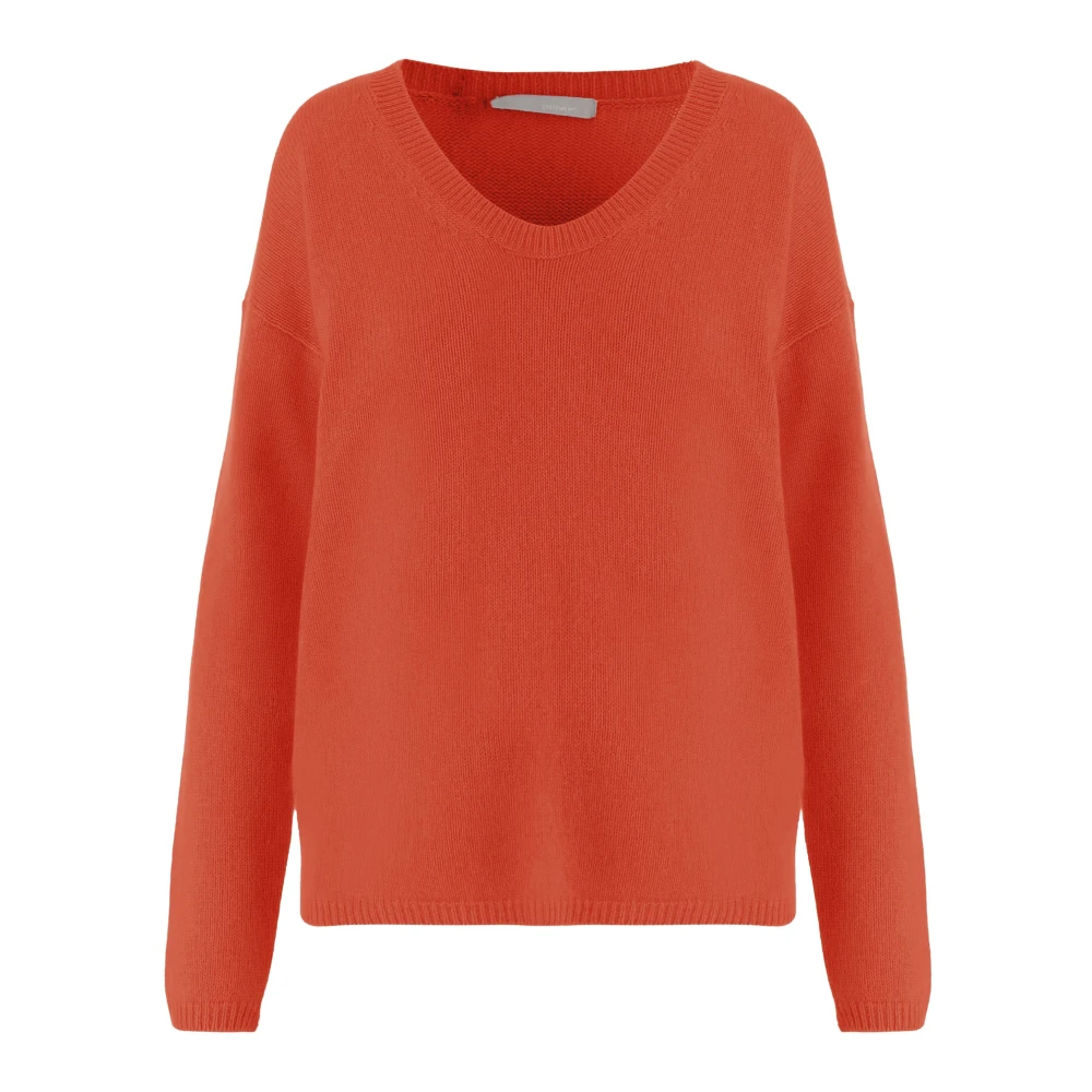 Allude Women's Red V-Neck Jumper - Cashmere Knitwear - Xs - Knitwear