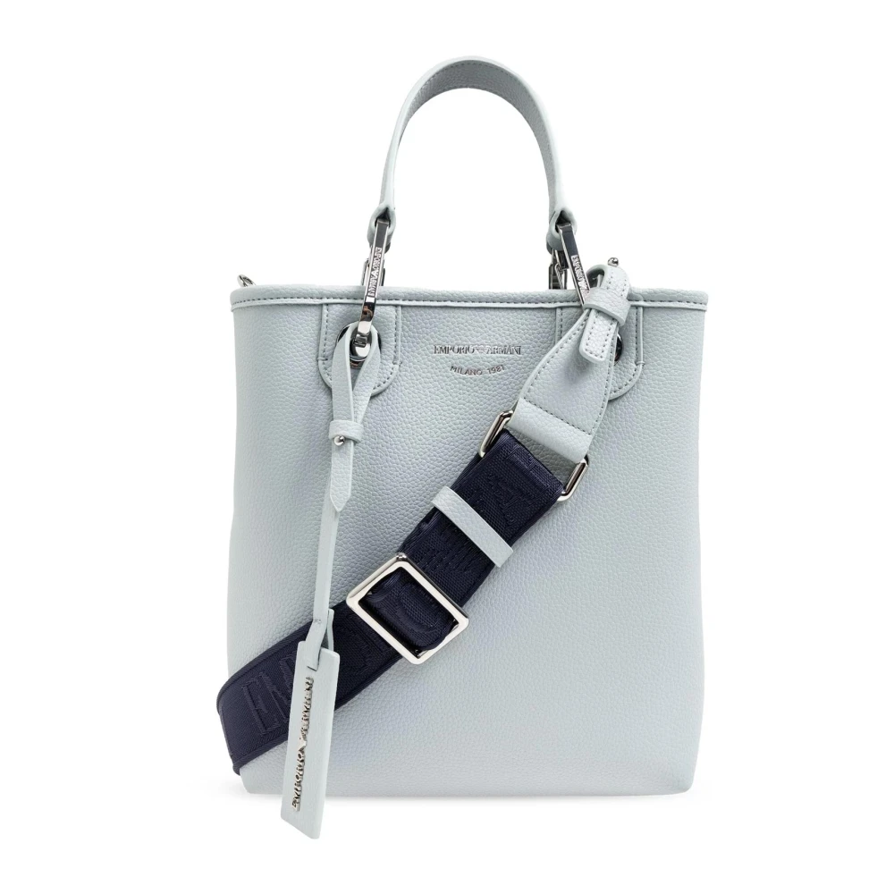 Emporio Armani Gestructureerde Logotas met Verstelbare Band Blue Dames