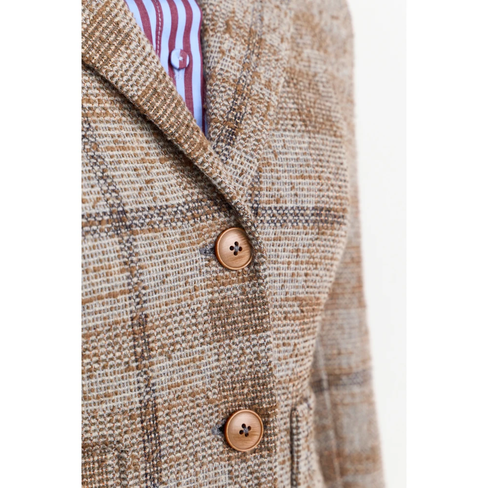 Rich & Royal Elegante Jacquard Blazer voor Vrouwen Beige Dames