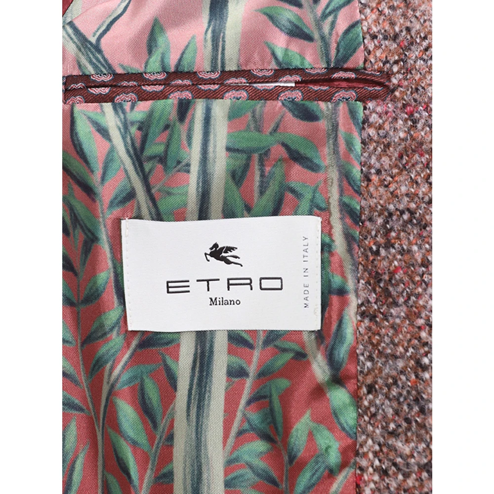 ETRO Beige Wollen Jas met Knoopsluiting Beige Heren