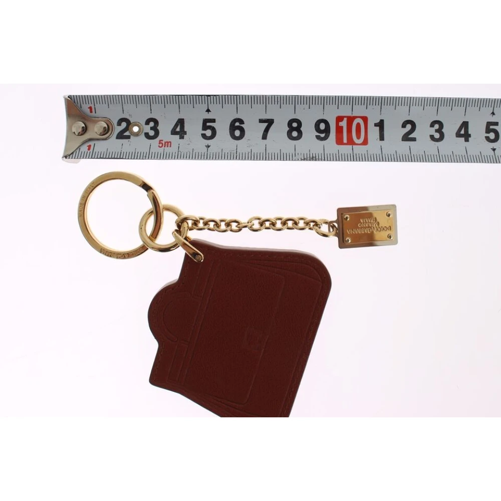 Dolce & Gabbana Bruin Leren Miss Sicily Gouden Sleutelhanger Yellow Heren