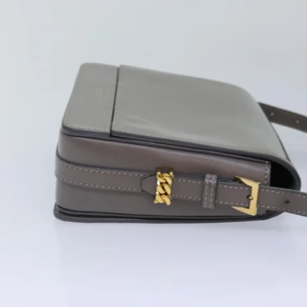Burberry Vintage Pre-owned Leather shoulder-bags Gray Dames