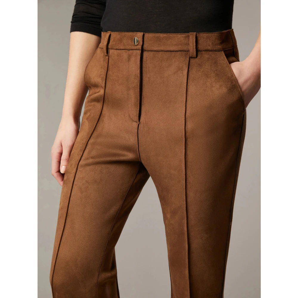 Pennyblack Flared fluwelen broek voor vrouwen Brown Dames