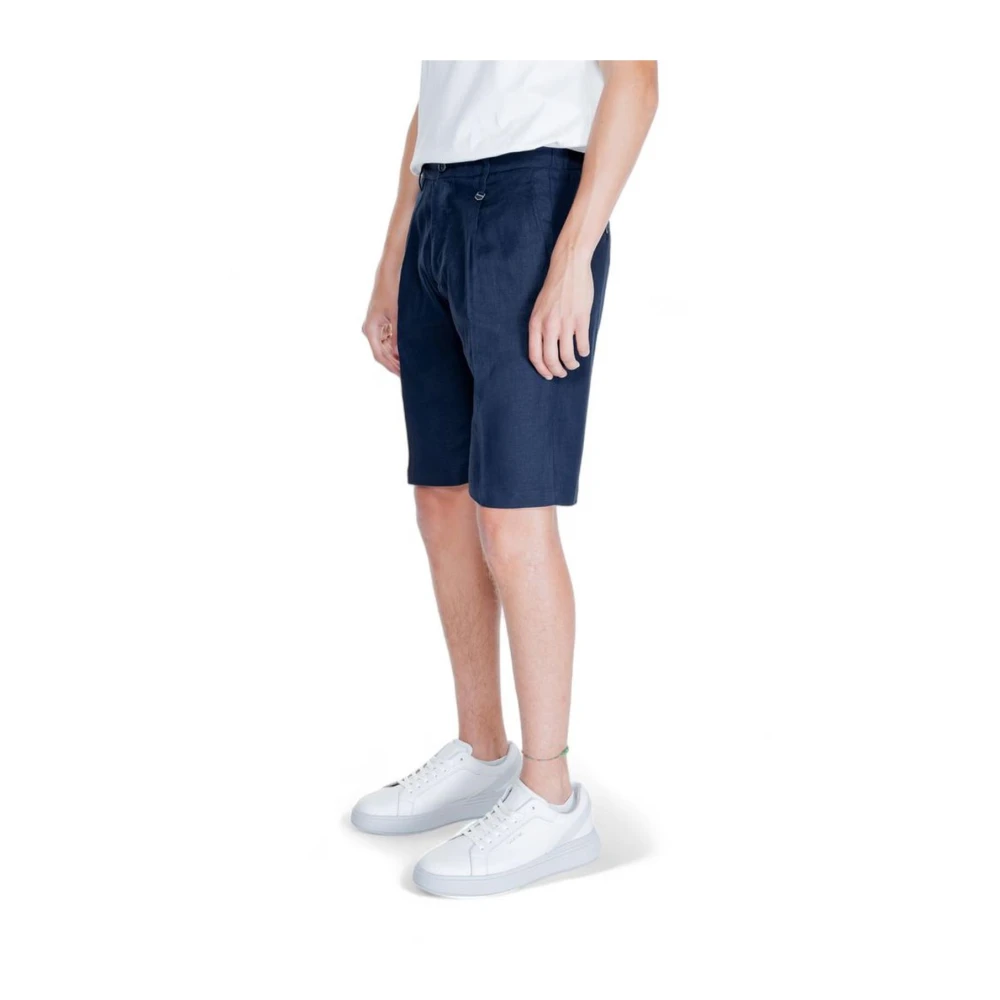 Antony Morato Linnen Viscose Bermuda Shorts Collectie Blue Heren