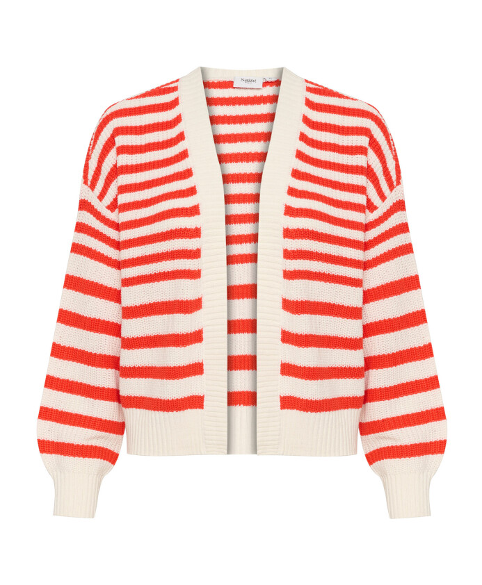 cardigan-ouvert-a-rayures-flame-scarlet