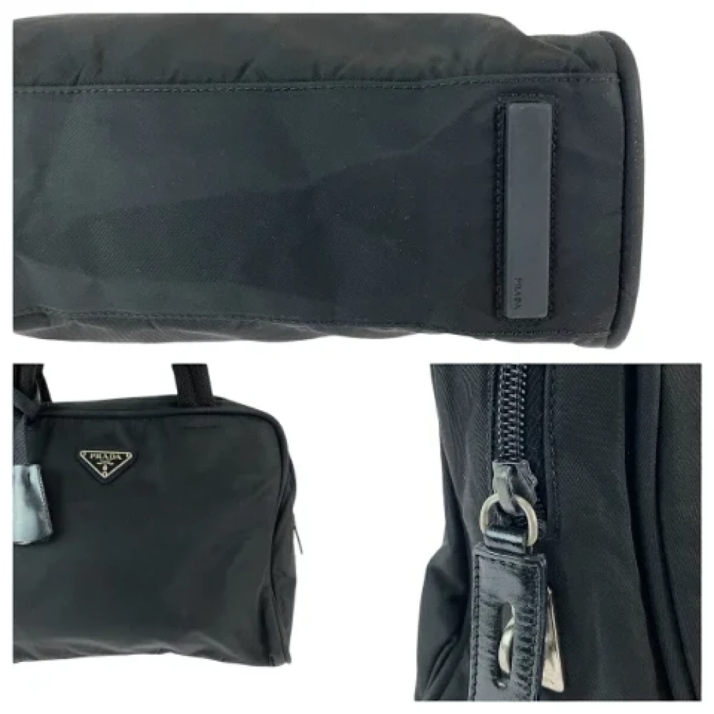 Prada Vintage Pre-owned Canvas handbags Black Dames