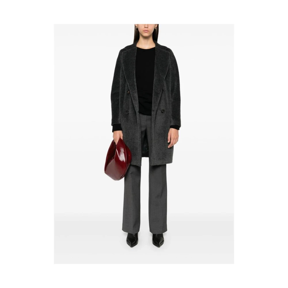 Max Mara Grijze Wol-Kasjmier Crew Neck Sweater Black Dames