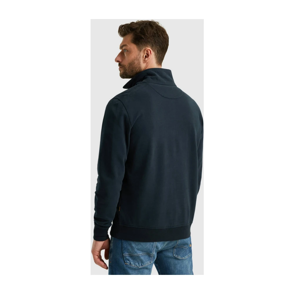 PME Legend Half Zip Pullover in Zacht Terry Blue Heren