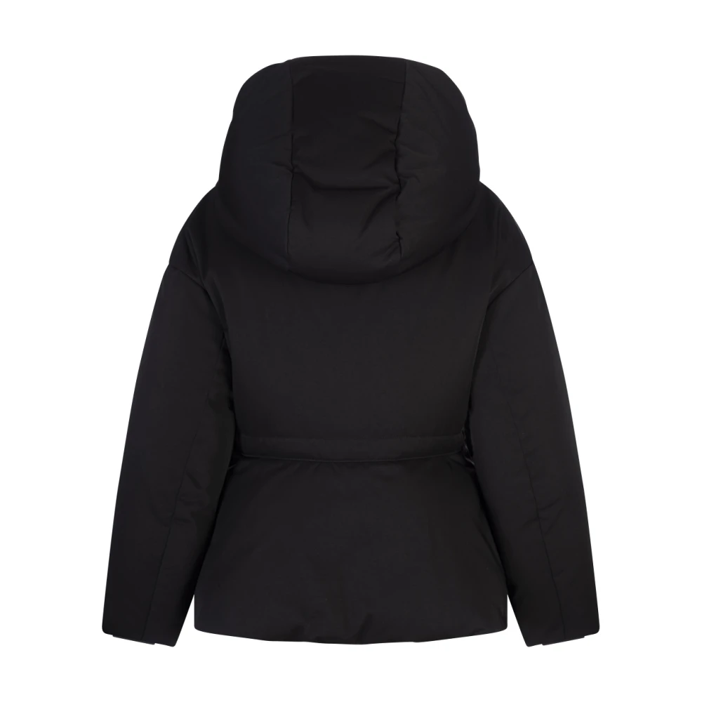 alexander mcqueen Zwarte waterdichte donsjas met ruchedetails Black Dames