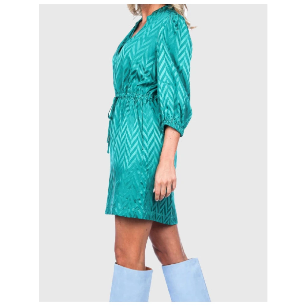 Twinset Korte jurk met verstelbare taille Green Dames