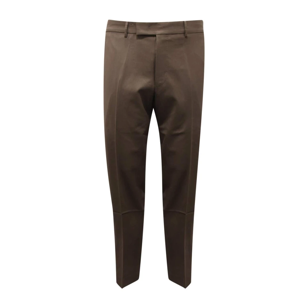 Pt01 Men's Green Slim-Fit Trousers, Xl, Stretch Wool Trousers
