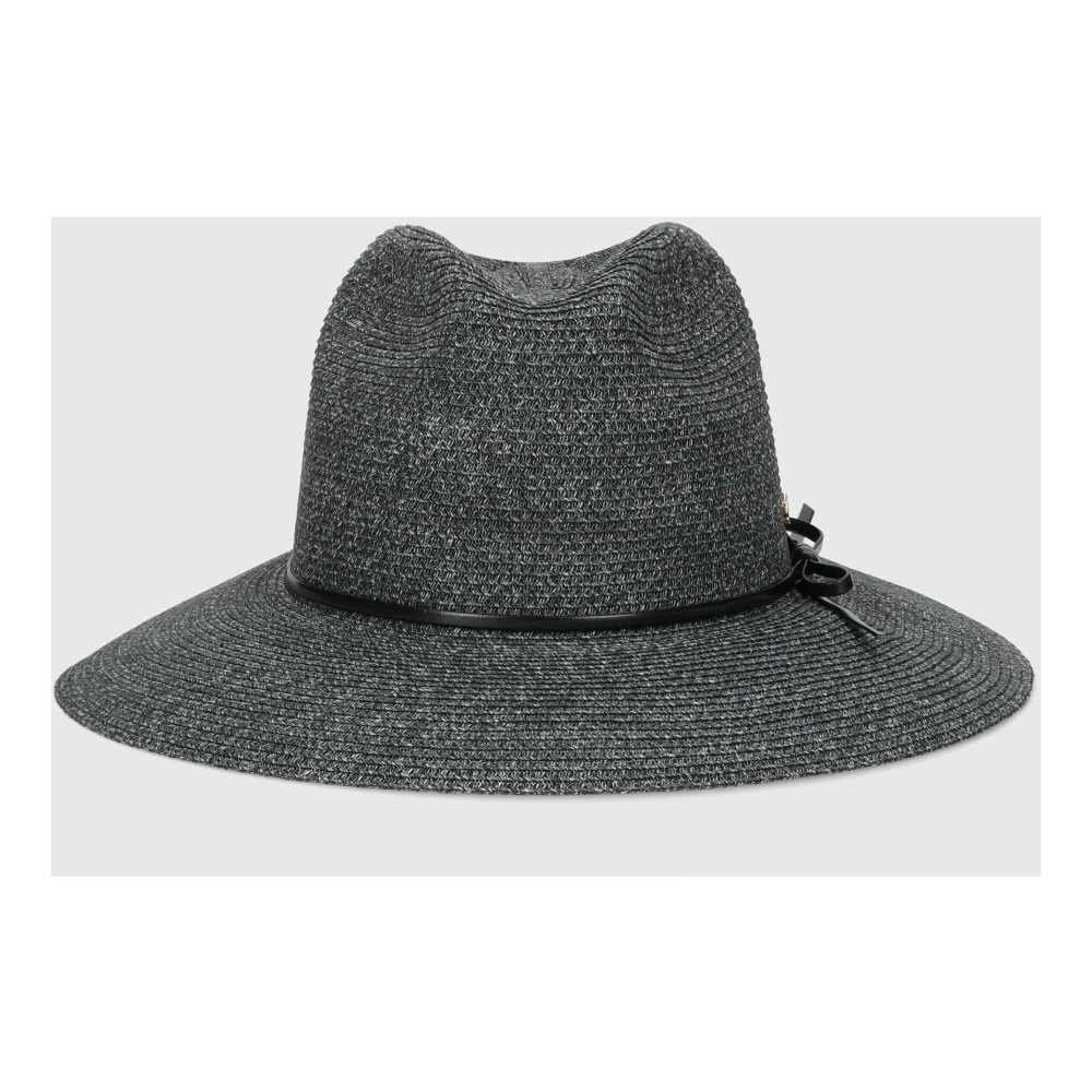 Borsalino Gevlochten Papier Hoed Black Heren