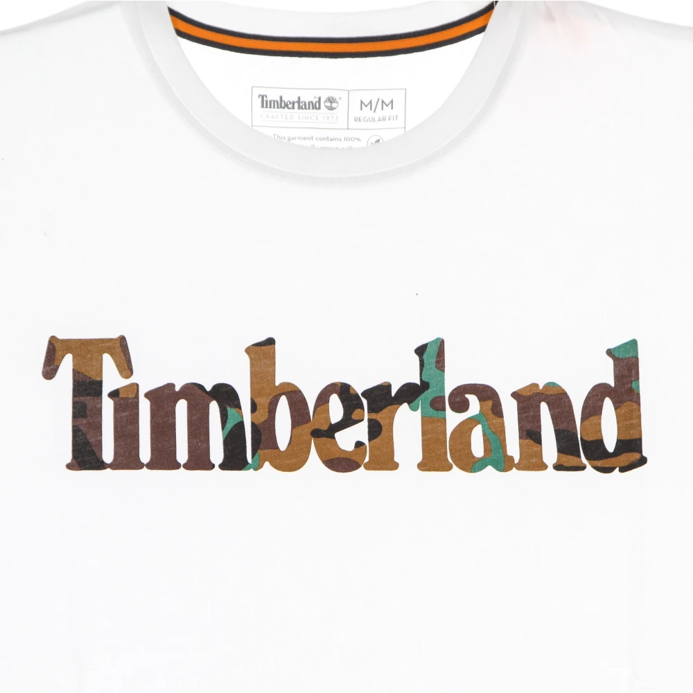 Timberland Camo Linear Tee White Korte Mouw White Heren