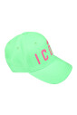 chapeau-vert-neon-avec-logo-fuchsia
