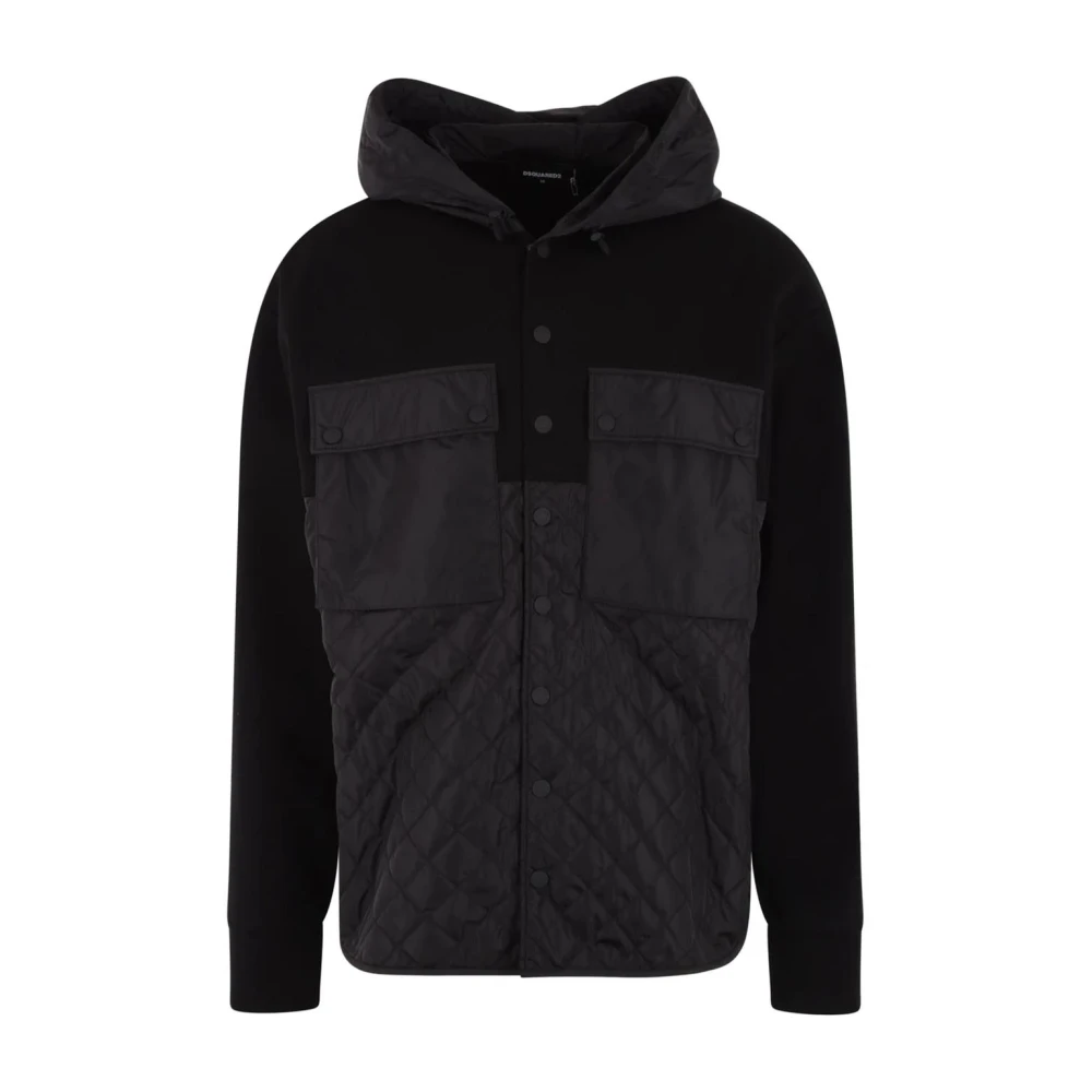 Dsquared2 Gewatteerde Hoodie Jas Black Heren