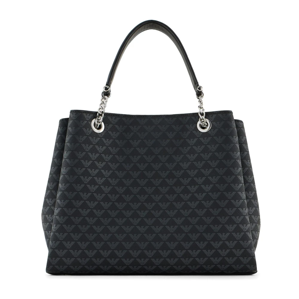 Emporio Armani Logo Print Afneembare Band Tote Tas Black Dames