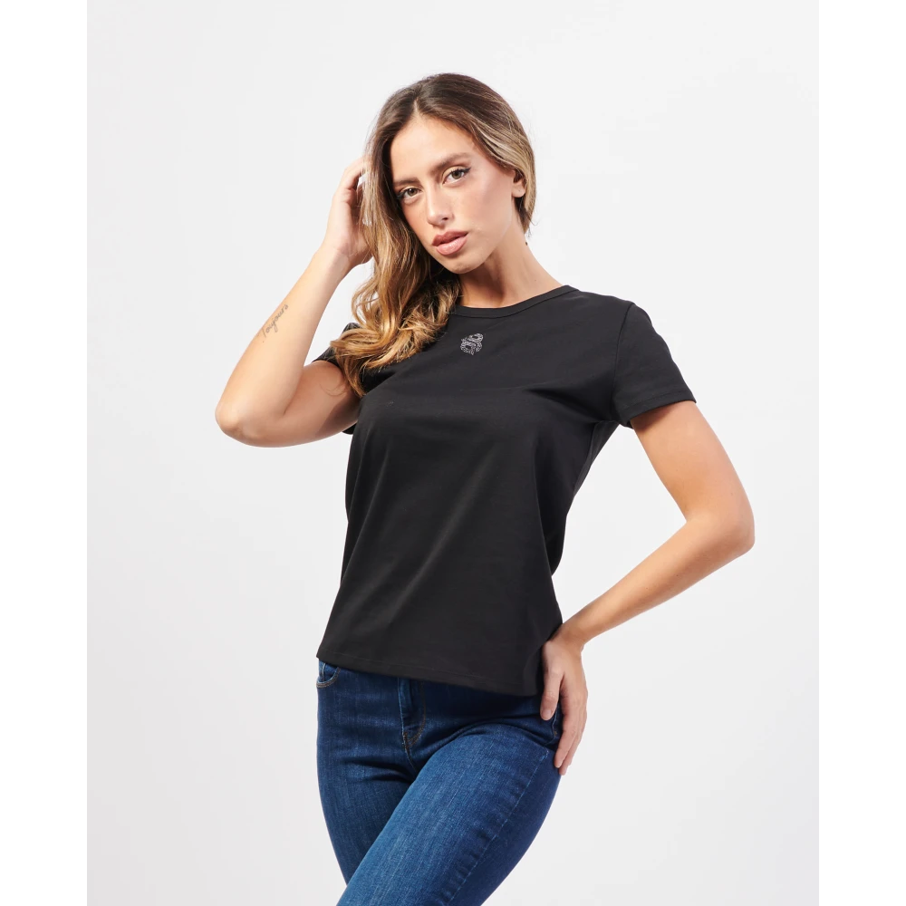Hugo Boss Zwarte T-shirt met Double B-monogram Black Dames