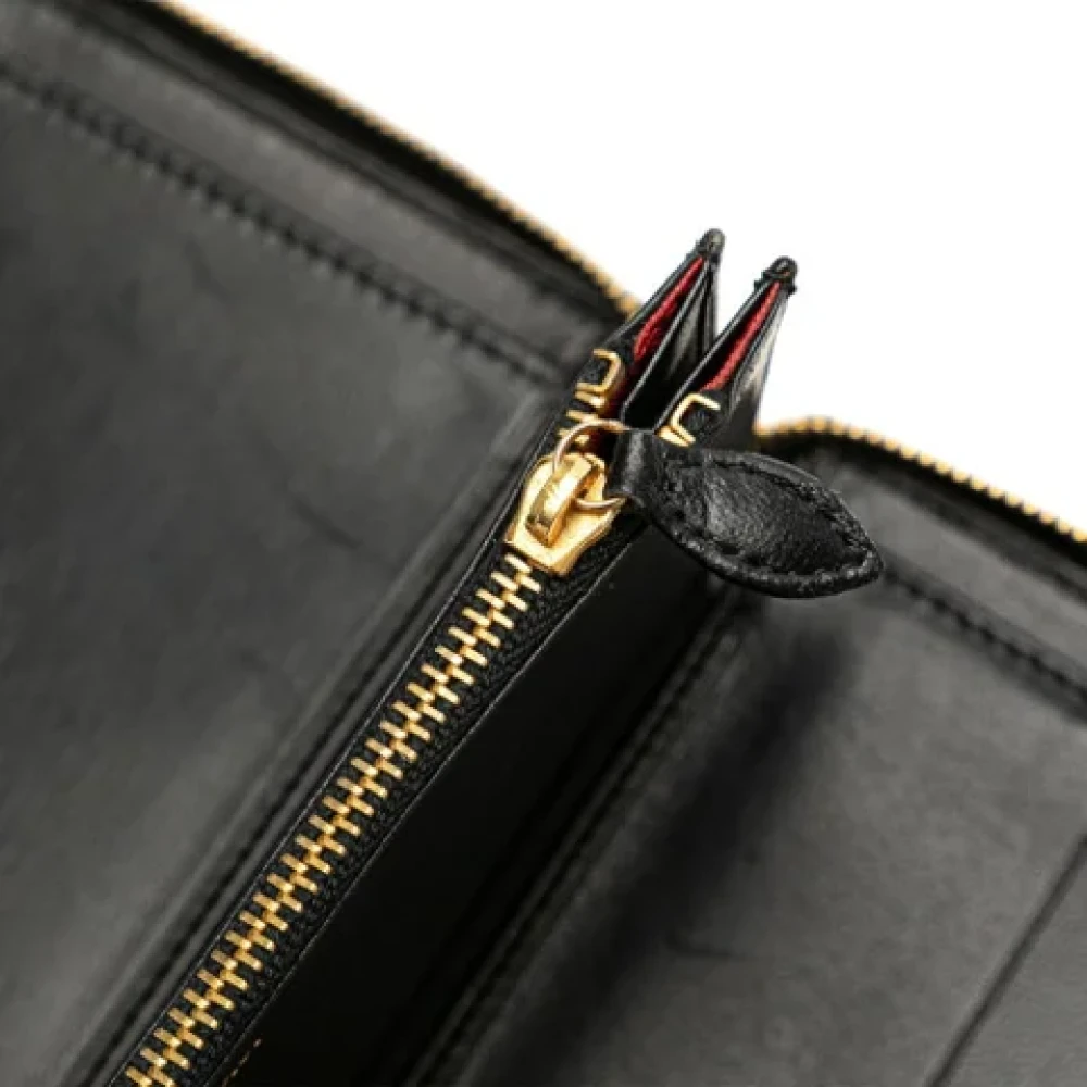 Dior Vintage Pre-owned Leather wallets Black Dames