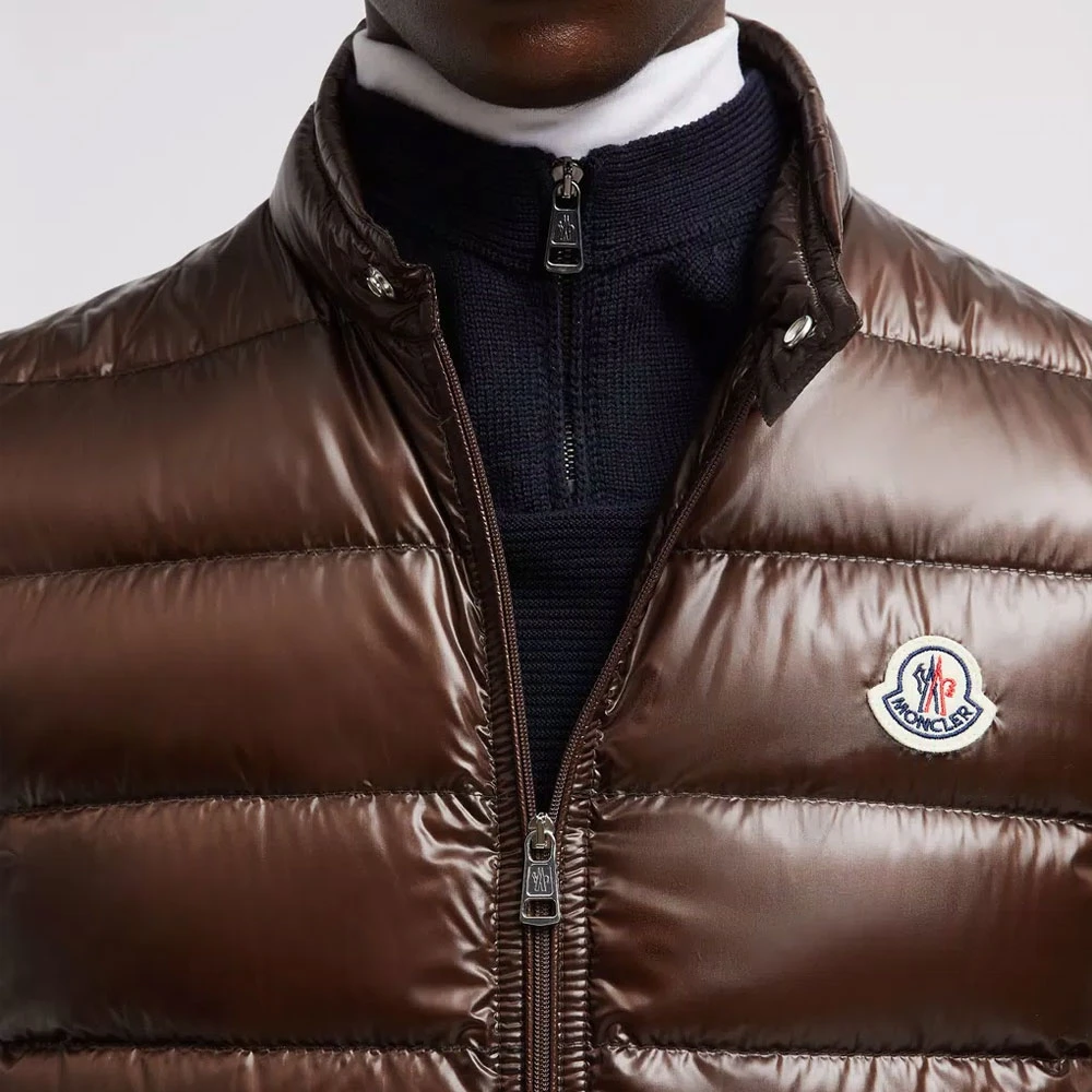 Moncler Gui Vest Brown Heren