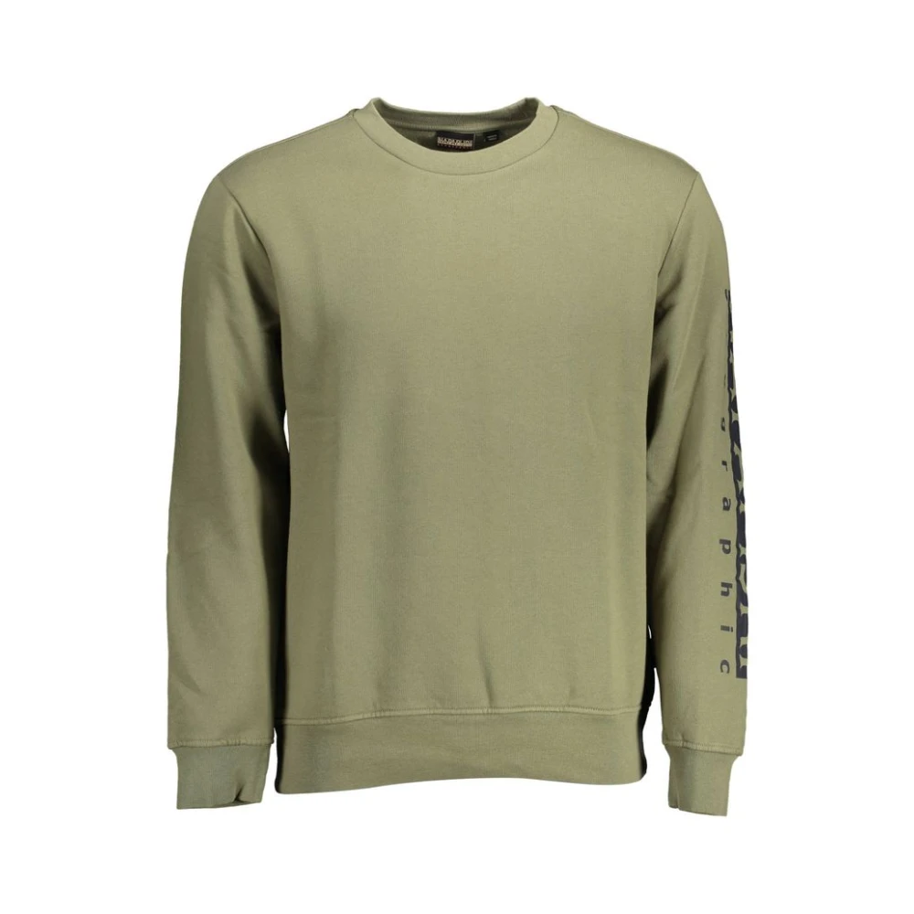 Napapijri Men's Green Sweatshirts, 2XL, Long Sleeve Sweatshirt