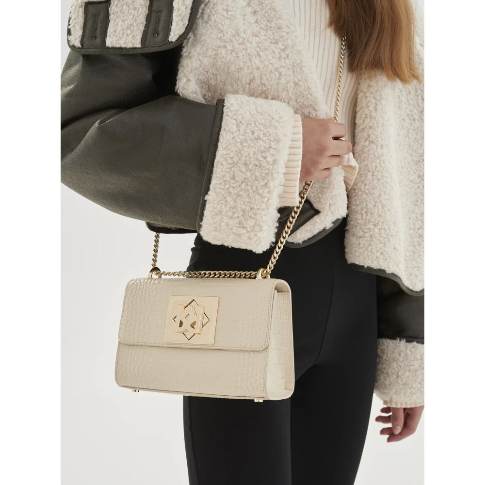 Kazar Geëtste leren tas Beige Dames
