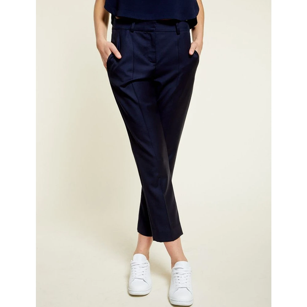 Ines De La Fressange Paris Audrey broek marineblauw wol Blue Dames