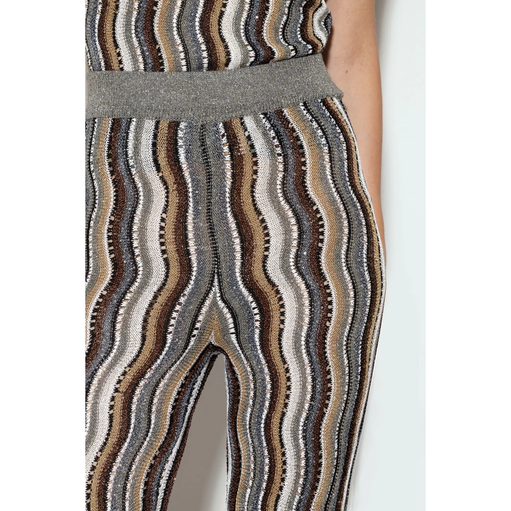LUISA CERANO Fancy-Stripe Gebreide Broek Multicolor Dames