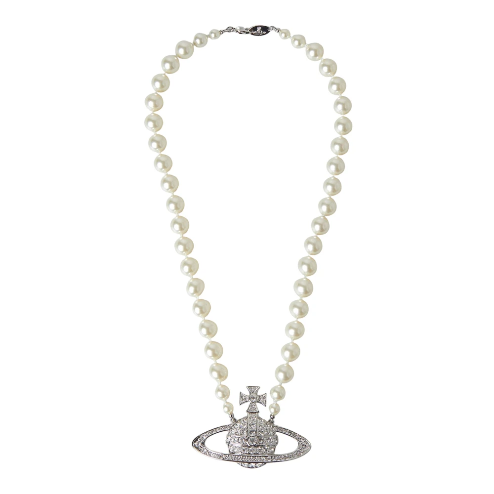 Vivienne Westwood Man. Bas Relief Pearl Necklace Silver Swarovski Pearls / Cubic Zirconia Men - Image 2